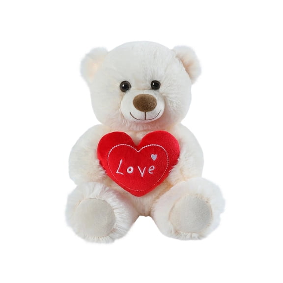 Qiweii 11.8 Inch Valentine's Day Bear Dog Plush Pillow for Home Decor,Soft Stuffed Cushion for Sofa Bedroom Decor Comfort Support and Festive Ambiance