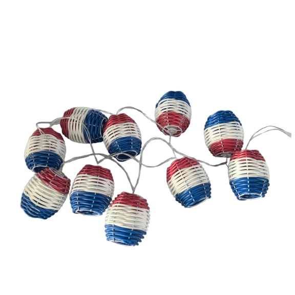 Qiweii 12.5 Ft Independence Day Solar String Lights 10 LED Decor