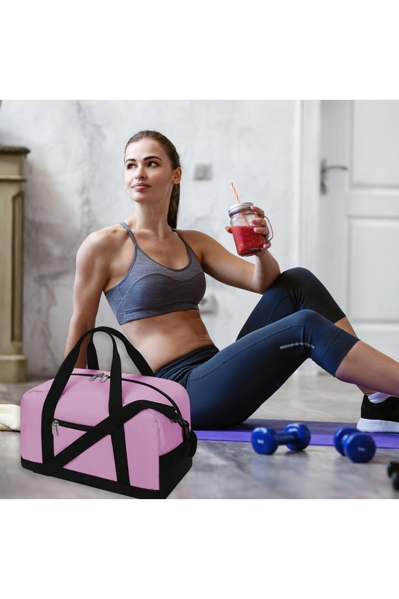 14 Inch Compact Design Small Waterproof Gym Duffle Bag with Adjustable Shoulder Strap,Lightweight Sports Travel Duffel for Men Women - Organize Shoes, Clothes and Fitness Accessories