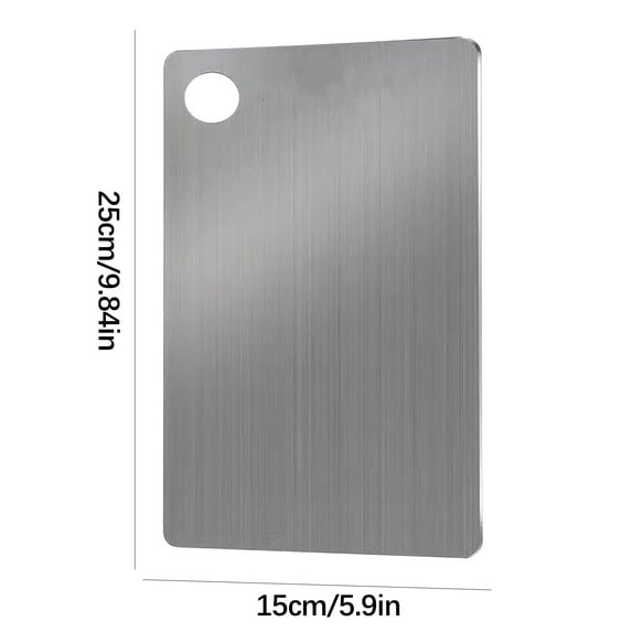 Qiweii 1Pc 9x13.5in Stainless Steel Cutting Boards for kitchen, Stainless Steel Chopping Board Non Toxic Food Grade Double Sided Dishwasher Safe Metal Cutting Board for Meat Fruit Vegetables