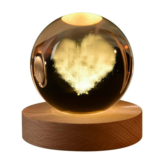 Qiweii 2.35 Inch Calming Saturn Solar System Crystal Night Light Color-Changing Happy Lamp For Bedroom Living Room Decor