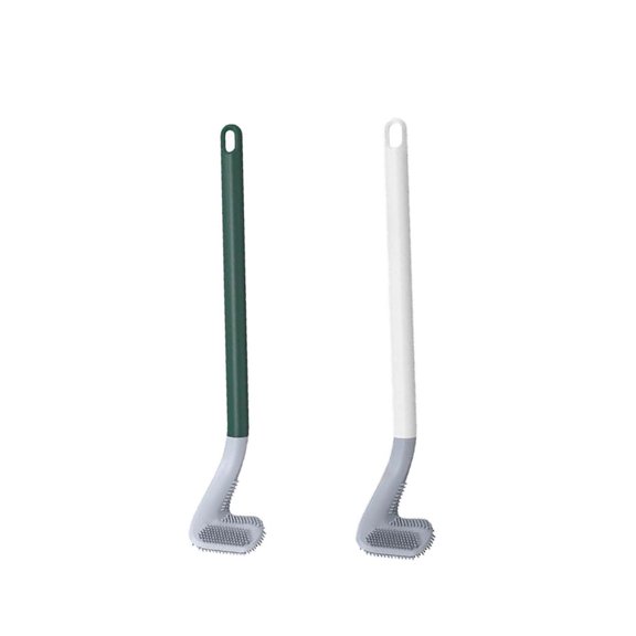 Qiweii 2 Piece Toilet Brush Set Deep Cleaning Tool for Bathroom and Toilet