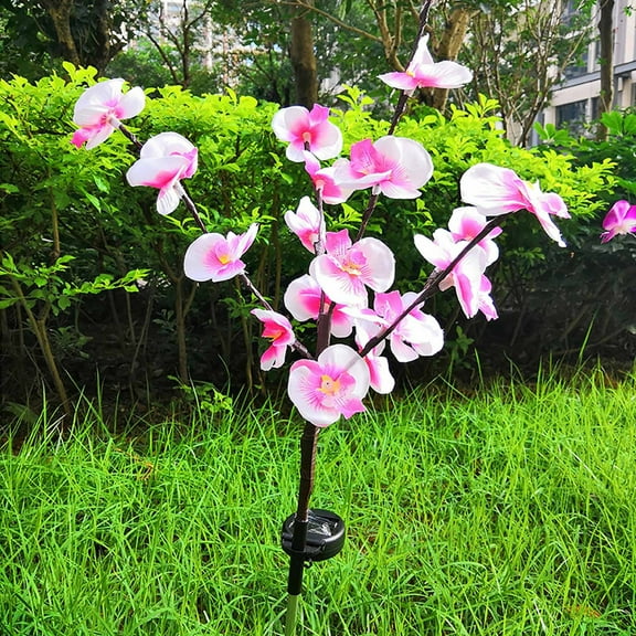Qiweii 20 Pack Solar Orchid Flower Lights, Outdoor Stake Lamps for Garden Patio