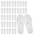 thumbnail image 1 of Qiweii 20 Pairs Bulk Disposable Hotel Slippers, White Spa Slippers for Guests, 5mm Thick Non-Slip Sole, One-Size Fits Most Men & Women, for Home, Salon, Gym, 1 of 9