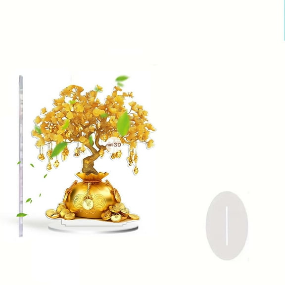 Qiweii 2025 Golden Money Tree Figurine,Lucky fortune Tree Decor for Home Office and Opening Gift