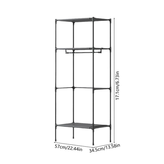 Qiweii 2025 New Coat Rack Freestanding Closet Organizer,Simple Hall Tree with 2 Storage Shelves, Corner Storage Organizer, for Entryway, Bedroom, Easy to Install