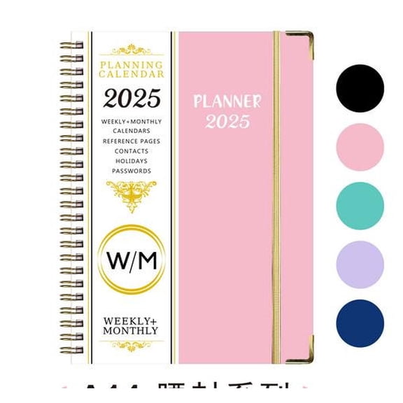 Qiweii 2025 Schedule Planner Notebook with Dividers 71 Sheets Daily Organizer Pad