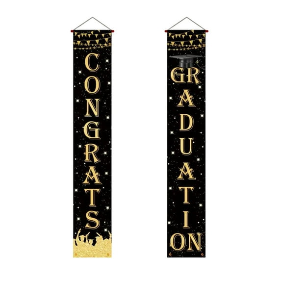 Qiweii 2026 Graduation Party Banner Decorations, Door Porch Welcome Sign, Indoor Outdoor Wall Decor for Graduation Classes