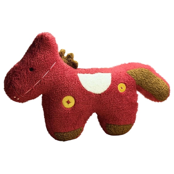 Qiweii 2026 Year Of The Horse Mascot Plush Pillow,Shaped Horse Stuffed Toy with $1 Packaging Fee Perfect for Holiday Gifts and Home Decor