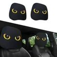 thumbnail image 1 of Qiweii 2PCS Cute Funny Eyes Car Headrest Covers Soft Fabric Breathable Auto Front Seat Rest Protector Funny Decoration, 1 of 7