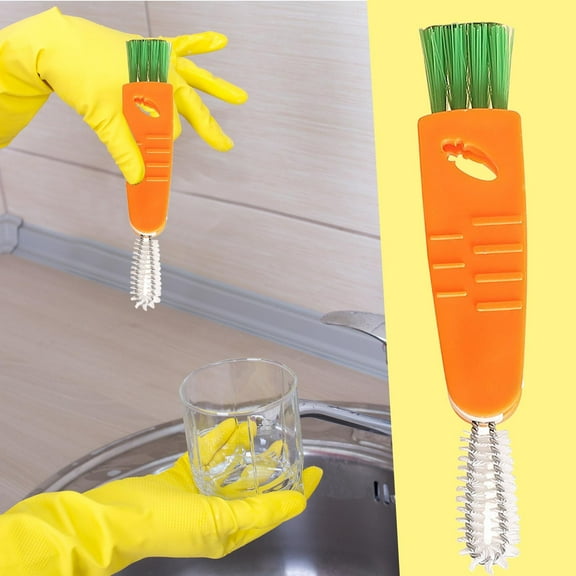 Qiweii 3 in 1 Cup Lid Cleaning Brush, Portable Cup Cleaner Brush, 2025 New Water Bottle Cleaner Brush, 3 in 1 Multifunctional Cleaning Brush for Home Kitchen Cleaning Tools(2PCS)