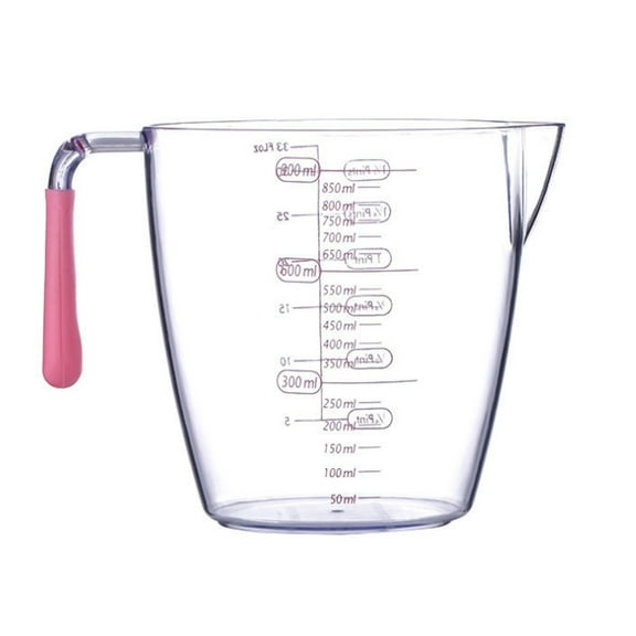 Qiweii 3 Piece Thickened Plastic Measuring Cup Set,200 400 900 Ounce Clear Marked Cups for Kitchen