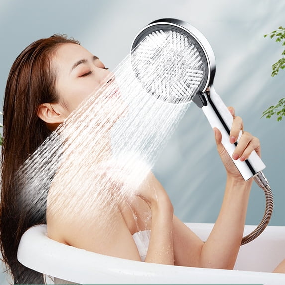 Qiweii 3 Spray Settings High-Pressure Handheld Showerhead，Hard Water ...