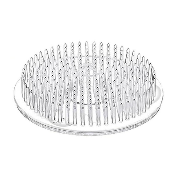 Qiweii 3 Suction Cup Clear Plastic Flower Arranger,Zen Style Japanese Ikebana Kenzan for Floral Design