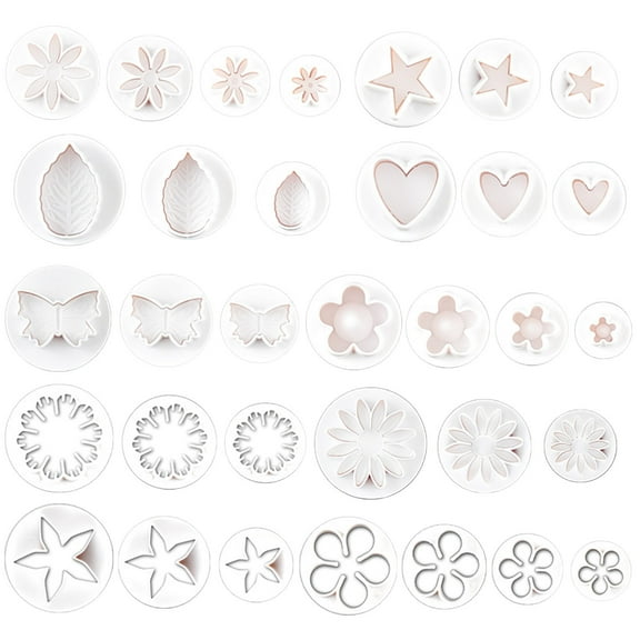 Qiweii 33 Piece Fondant Cake Decorating Tool Kit,Cookie Cutter and Baking Accessory Set