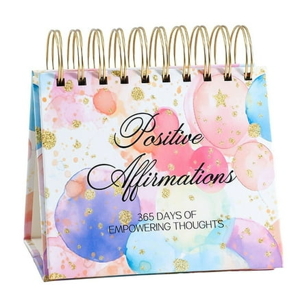 Qiweii 365 Days Empowering Positive Affirmations Desk Calendar Bound Design With Inspirational Quotes For Motivation Home Office Use Festive Gift