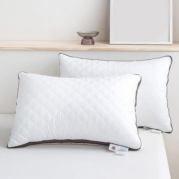 Qiweii 3D Grid Quilted Pillow，Soft Supportive Cushion for Sleep and Decoration