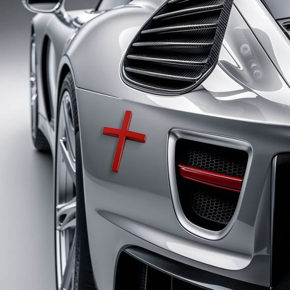 Qiweii 3D Metal Christian Badge Stickers, Scratch-Resistant Automotive Emblems for Car Body Decor, Personalized Religious Rear Stickers, Waterproof Durable Vehicle Decals