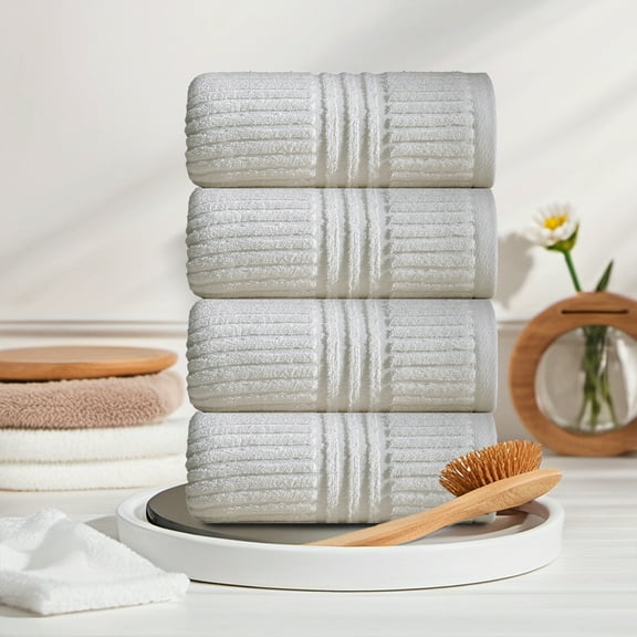 Qiweii 4PCS Soft Thick Absorbent Bath Towel Set, Household Face Wash Towels, Gift-Grade Bathroom Towel Collection