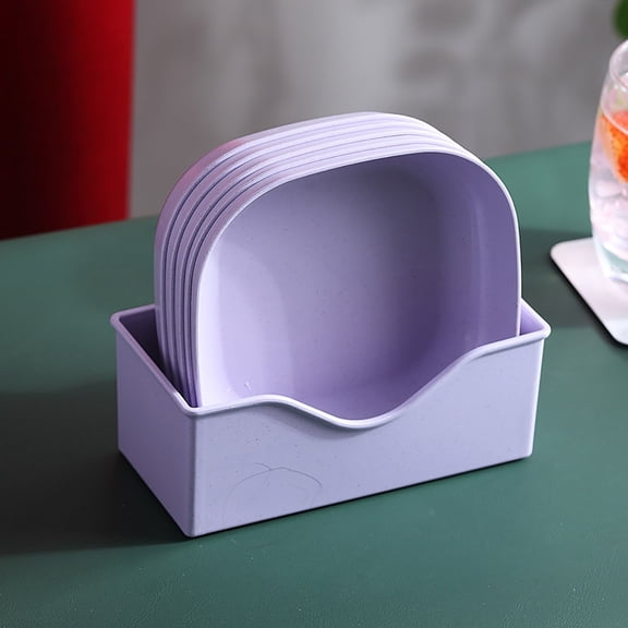 Qiweii 5-Piece Multi-Color Plastic Snack Plates, Disposable Dessert Fruit Nut Plates, Home Party Tableware