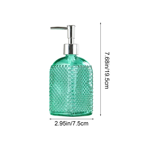 Qiweii 500ml Glass Hand Soap Dispenser Pump Bottle Refillable Lotion Bottle for Bathroom and Kitchen Use Press Pump Container with Modern Design