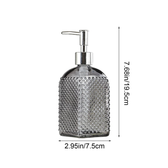 Qiweii 500ml Glass Hand Soap Dispenser Pump Bottle Refillable Lotion Bottle for Bathroom and Kitchen Use Press Pump Container with Modern Design