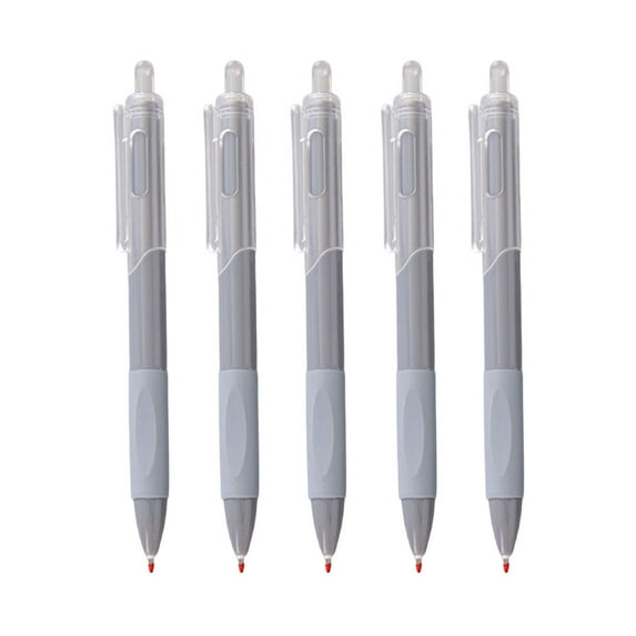 Qiweii 5pcs 0.5mm Fine Point Pens - Smooth Writing Silent Clicker and Refillable Perfect for Office & Everyday Use.