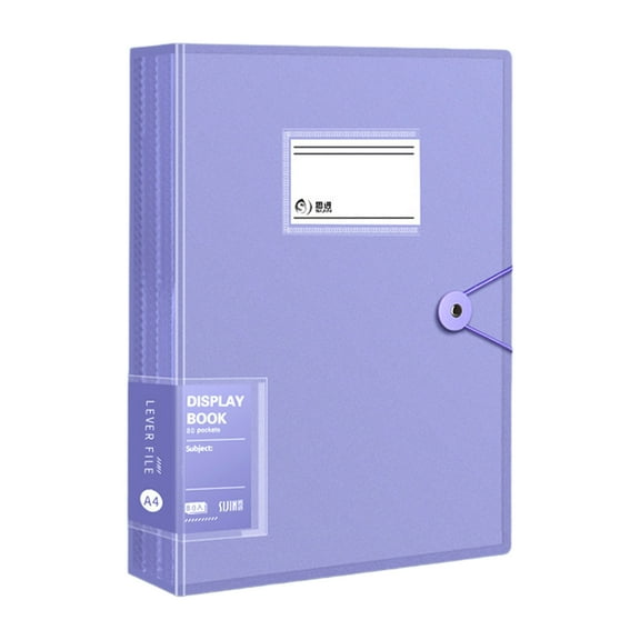 Qiweii A4 Size 30 Pocket Plastic File Folder，Multi page Document Organizer for Office Paperwork and School Supplies