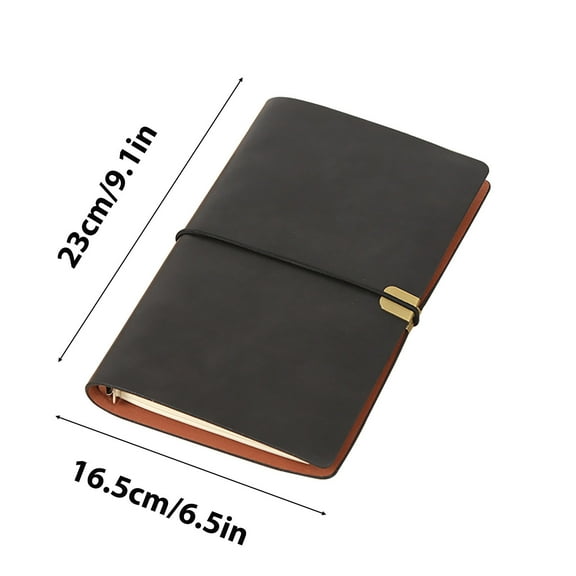 Qiweii A5 Retro Ribbon Notebook Notepad Soft Leather Loose Leaf Imitation Leather Diary Blank Kraft Paper Journal,Elegant Notebook for Writing and Journaling