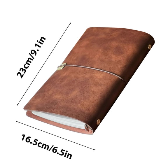 Qiweii A5 Retro Ribbon Notebook Notepad Soft Leather Loose Leaf Imitation Leather Diary Blank Kraft Paper Journal,Elegant Notebook for Writing and Journaling
