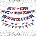 thumbnail image 1 of Qiweii American Independence Day Banner Patriotic Holiday Party Hanging Flag, 1 of 7
