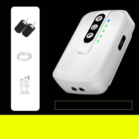 Qiweii Aquarium Fish Tank Fishing Rechargeable Oxygen Pump Lithium Battery Aerator Water Pump USB Outdoor Water Extractor Portable Quiet,Portable USB Aquarium Oxygen Pump