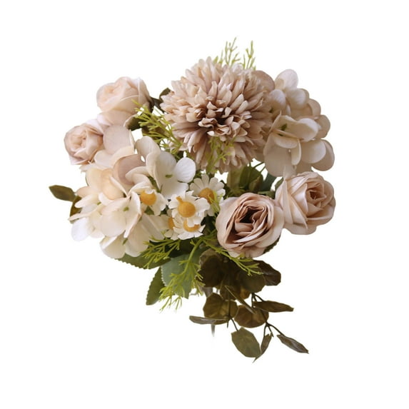 Qiweii Artificial Flower Bouquets, Real Touch Fake Silk Flowers for Home Decoration, Wedding, Centerpiece, Office Desk, Farmhouse Decor