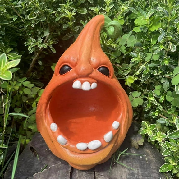 Qiweii Big Mouth Pumpkin Desktop Ornament Creative Halloween Style Decor for Home