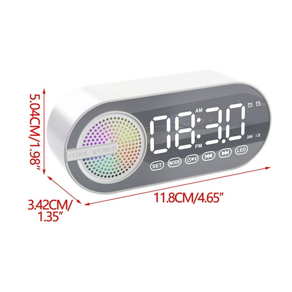 Qiweii Bluetooth Speaker with Clock Alarm Smart Audio Large Volume Outdoor Subwoofer