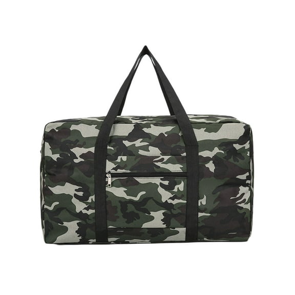 Qiweii Camouflage Folding Travel Duffel Bag Extra Large Capacity With Strong Handles Zipper Pockets Fashionable Multi-Purpose Tote