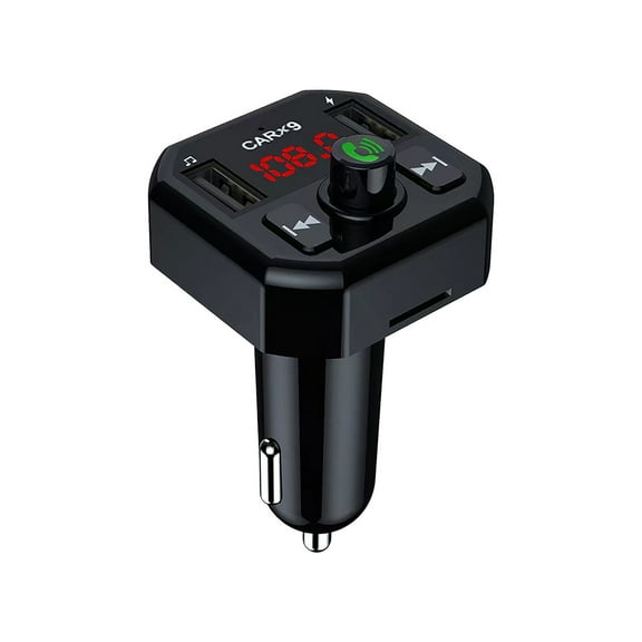 Qiweii Car MP3 Bluetooth FM Transmitter，Wireless Hands Free Calling Adapter for Car Audio System and Music Streaming