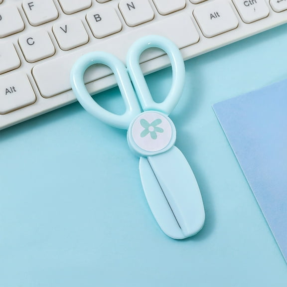 Qiweii Colorful Round Tip Plastic Safety Scissors,Blunt Edge Tool for Paper Cutting and Handmade Craft Projects