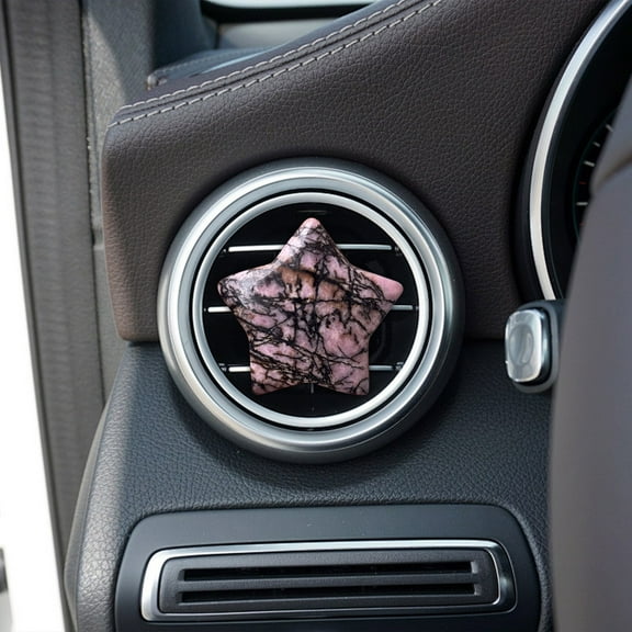 Qiweii Crystal Five-Pointed Star Car Air Vent Clip, Exquisite Auto AC Decorative Clip, Sparkling Car Interior Ornament