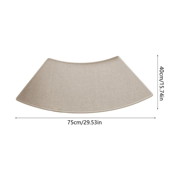 Qiweii Curved Shower Rug for Camper, Non-Slip Semi-Circular Bath Mat, Quick Dry Corner Bathroom Rug, Easy Clean Curved Bath Mat 30*16 in