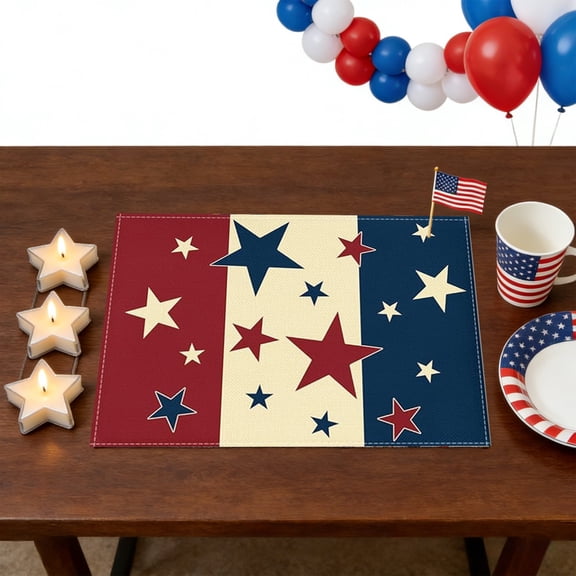 Qiweii Deluxe American 250th Anniversary Commemorative Mat,Thickened Fabric Table Mat for Dining Decoration Long Lasting Use and Historical Tribute