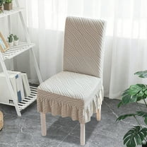 Qiweii Dining Chair Covers Soft Stretch Slipcover Polyester Armless Curved Back Kitchen Chair Slipcovers Protector for Living Room and Bedroom
