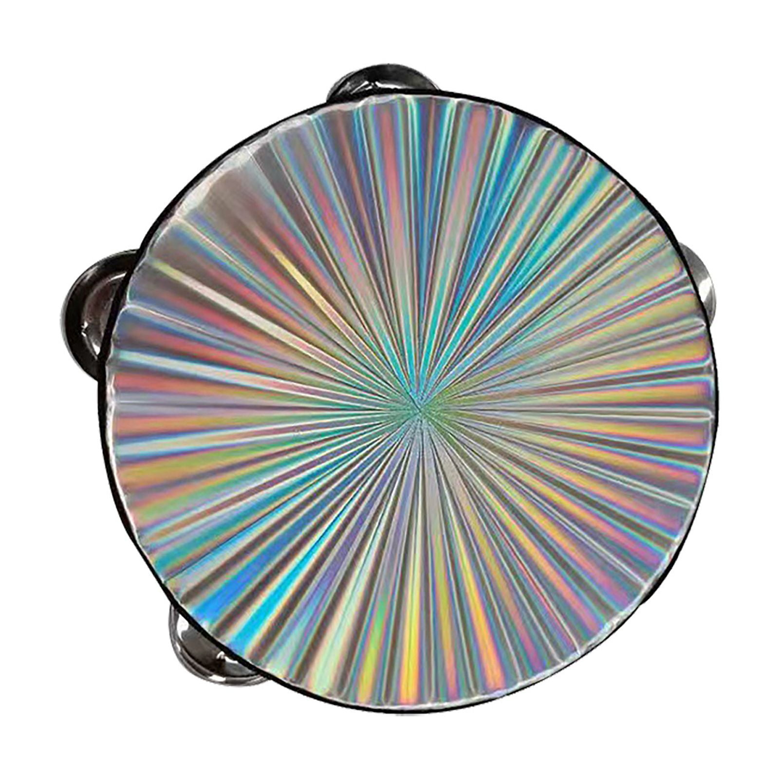 Qiweii Double Flash Tambourine 6/8/10 Inch Hand Drum Reflective Design ...