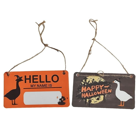 Qiweii Double sided porch goose decorative sign,hanging plaque,home outdoor yard holiday decor