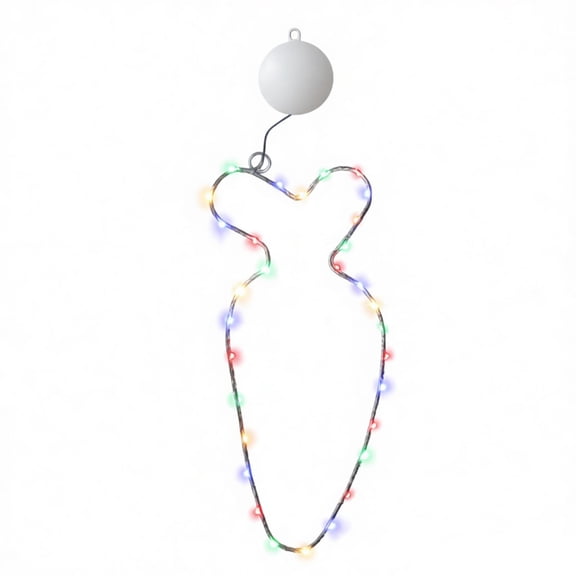 Qiweii Easter Carrot Shape Suction Cup Window Lamp Festive Showcase Decor Light