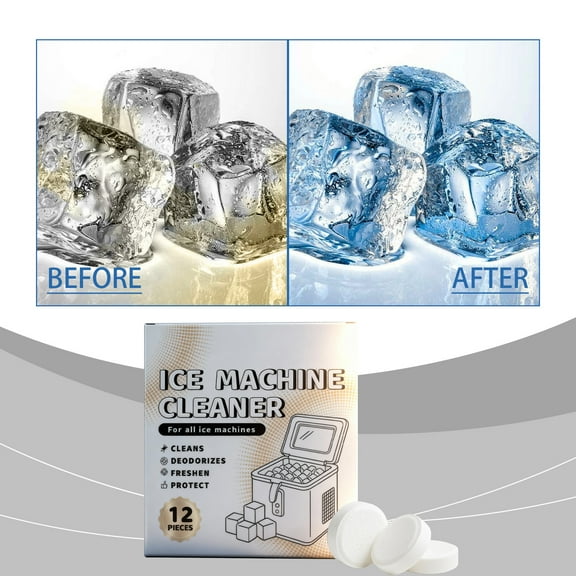 Qiweii Efficient Ice Maker Cleaner Sheets, Descaling Deodorizing formula Extends Appliance Life, Fresh Ice Taste