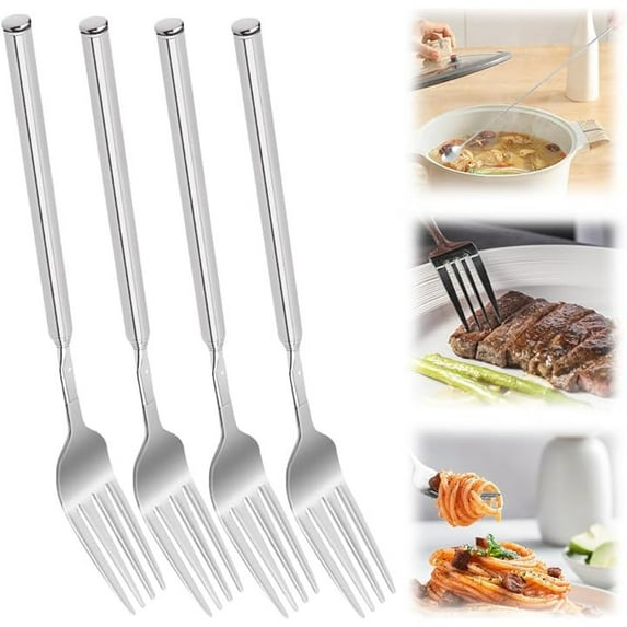 Qiweii Extendable Fork For Grilling BBQ 2025 Expandable Stainless Steel Forks For Fruit Dessert Dinner Forks Kitchen Gadget Home Outdoor Use