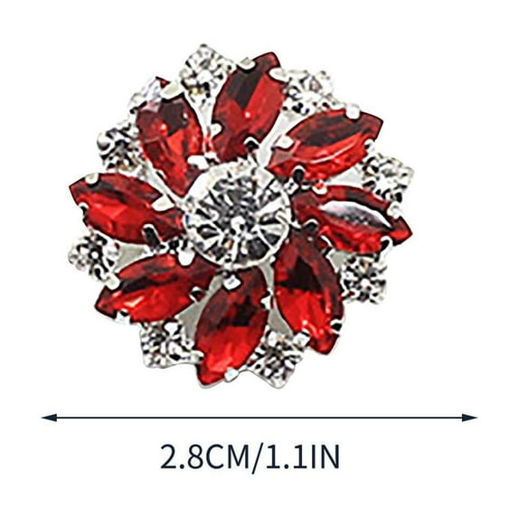 Qiweii Floral Rhinestone Glass Button DIY Hand Decorated Button For Shirt Dress Craft Projects Sewing Accessories Creative Handmade Buttons