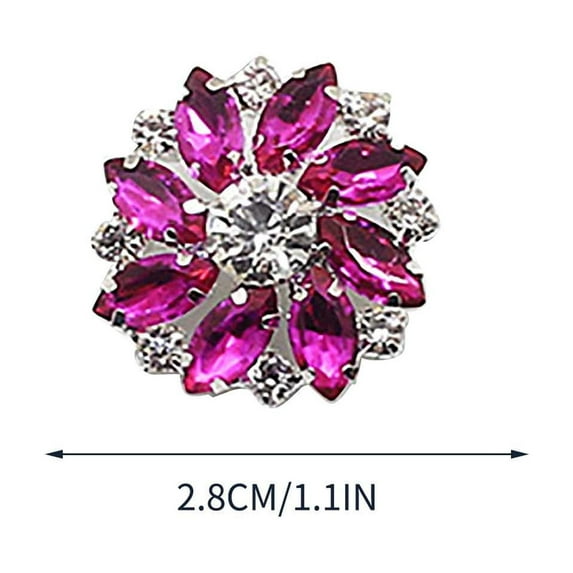 Qiweii Floral Rhinestone Glass Button DIY Hand Decorated Button For Shirt Dress Craft Projects Sewing Accessories Creative Handmade Buttons