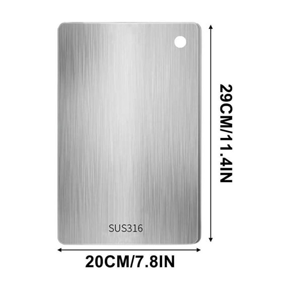 Qiweii Food Grade 304 316 Stainless Steel Cutting Board Double Sided Antibacterial Chopping Board Dishwasher Safe for Meat Fruit Vegetable